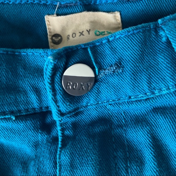 Roxy Teal Jean Short Shorts - Picture 3 of 4